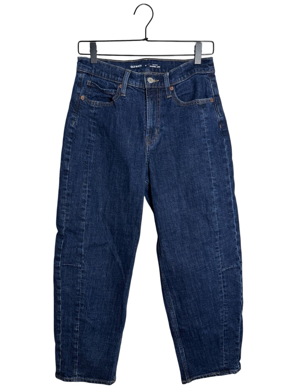 Old Navy High-Rise Barrel Leg Ankle Jeans Dark Wash Size 4